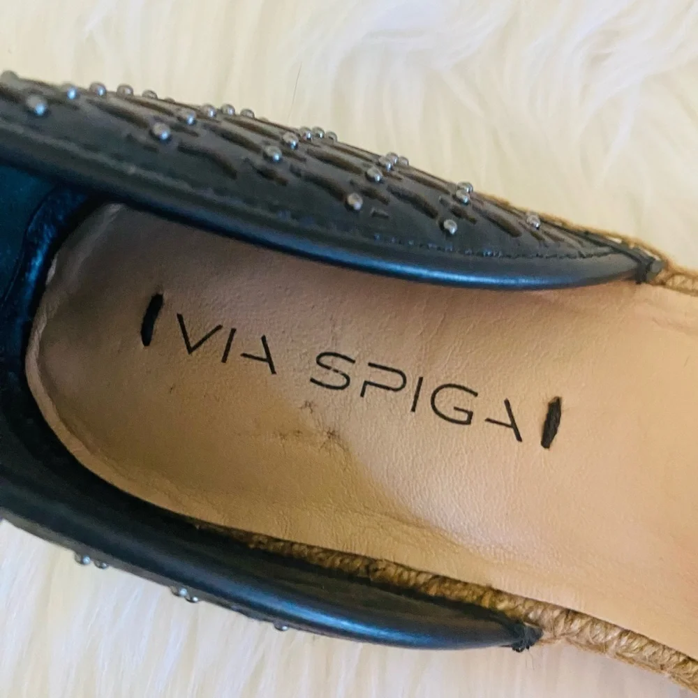 Via Spiga Bernadine d’Orsay espadrille in black, Sz. 10